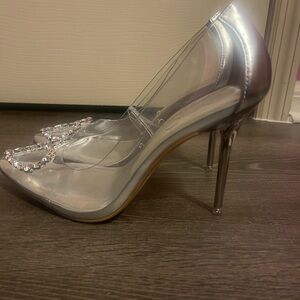 Clear, Rhinestone Heels